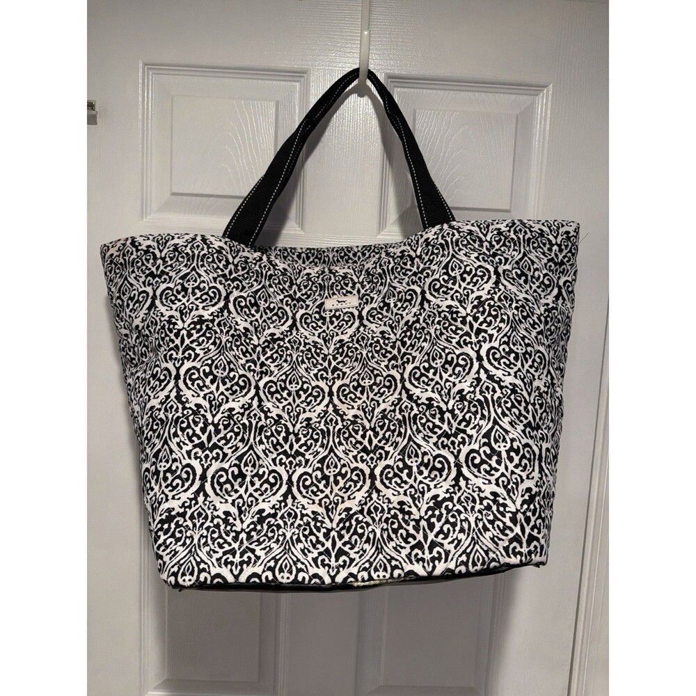 SCOUT Weekender Tote Bag 21" Quilted Black Knight Damask Pattern. Discontinued.